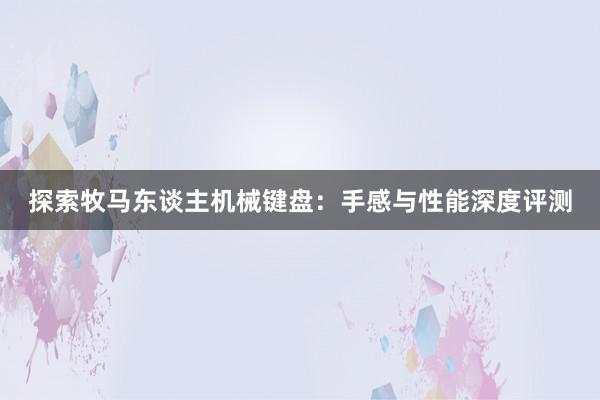 探索牧马东谈主机械键盘：手感与性能深度评测